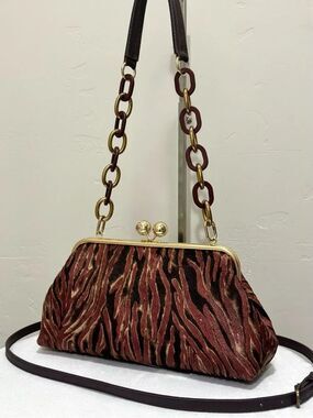 Unique Hair on Cowhide Handmade Retro Style Kisslock Frame Bag, Multi Use Style
